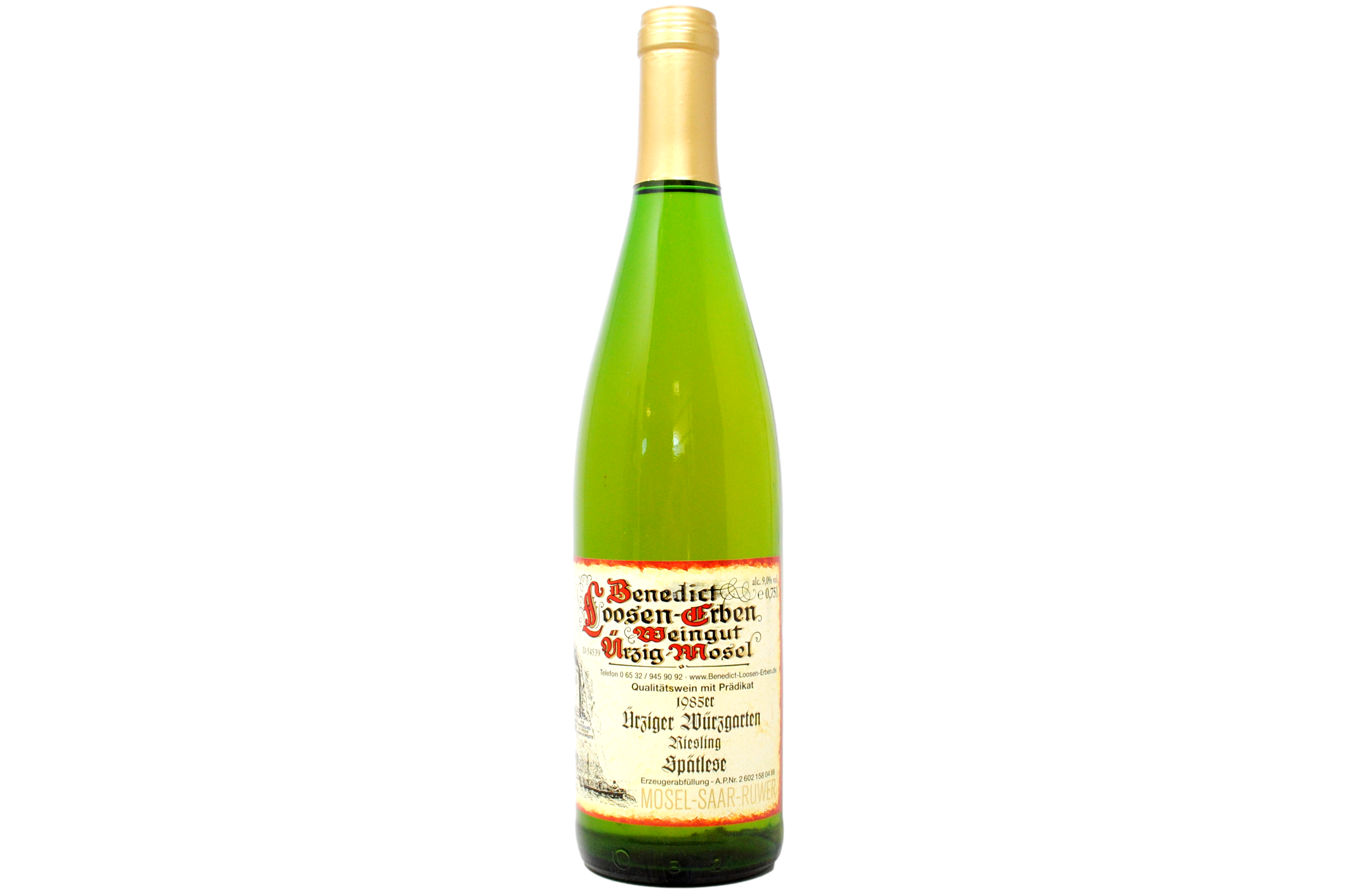 MOSEL RIESLING ÜRZIGER WÜRZGARTEN SPÄTLESE 1985 - LOOSEN ERBEN
