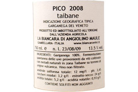 GARGANEGA DEL VENETO IGT "PICO - TABAINE" 2008 - ANGIOLINO MAULE