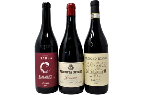 I NEBBIOLI DEL PIEMONTE TASTING BOX - LESSONA VS BARBARESCO VS BAROLO - 3 BOTTIGLIE