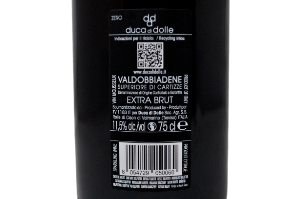 CONEGLIANO VALDOBBIADENE SUPERIORE DI CARTIZZE DOCG EXTRA BRUT "100% ZERO" - DUCA DI DOLLE