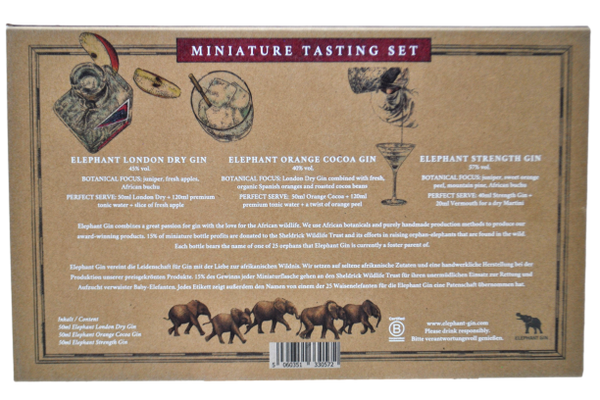 ELEPHANT GIN MINIATURE TASTING SET (3 x 50 mL) - ELEPHANT GIN