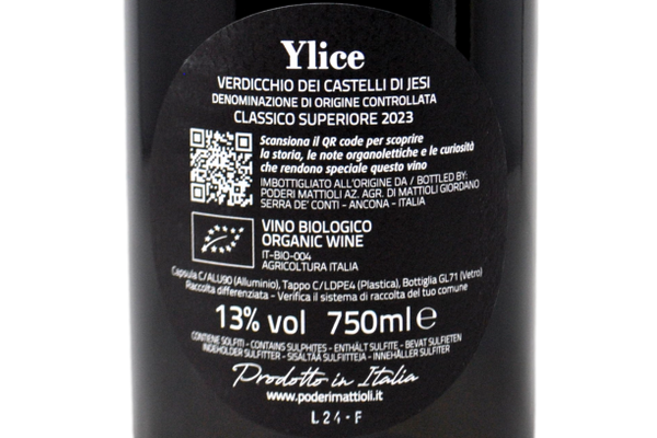 VERDICCHIO DEI CASTELLI DI JESI CLASSICO SUPERIORE DOC "YLICE" 2023 - PODERI MATTIOLI