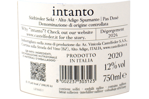 ALTO ADIGE DOC PAS DOSE "INTANTO" 2020 - CASTELFEDER