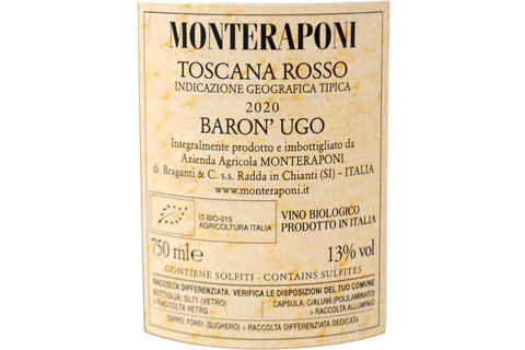 TOSCANA ROSSO IGT BIO "BARON' UGO" 2020 - MONTERAPONI