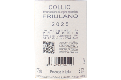 COLLIO FRIULIANO DOC 2025 - PRIMOSIC
