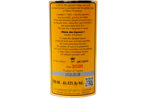 CHARTREUSE "REINE DES LIQUEURS" 2026 43° - CHARTREUSE
