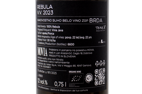RIBOLLA GIALLA "REBULA" BLACK LABEL 2023 - MOVIA