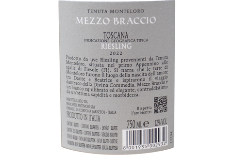 TOSCANA IGT RIESLING "MEZZO BRACCIO" 2022 - TENUTA MONTELORO - ANTINORI