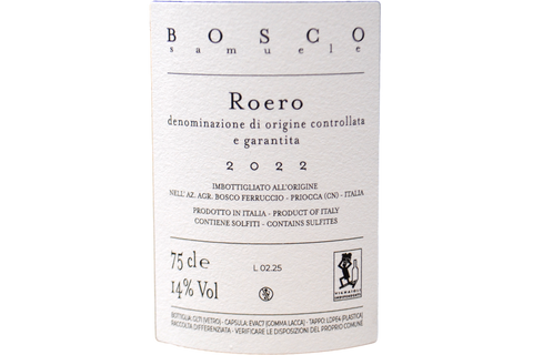 ROERO DOCG 2022 - AZIENDA AGRICOLA SAMUELE BOSCO