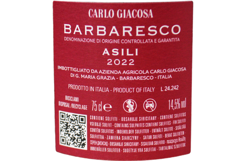 BARBARESCO DOCG "ASILI" 2022 - CARLO GIACOSA