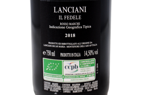 MARCHE ROSSO IGT MONTEPULCIANO BIO "IL FEDELE" 2018 - AGRICOLA LANCIANI
