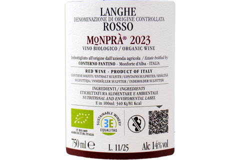 LANGHE ROSSO DOC BIO "MONPRÀ" 2023 - CONTERNO FANTINO