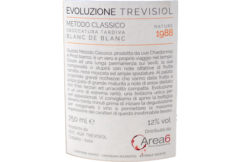 METODO CLASSICO SBOCCATURA TARDIVA NATURE BLANC DE BANC "EVOLUZIONE" 1988 - TREVISIOL