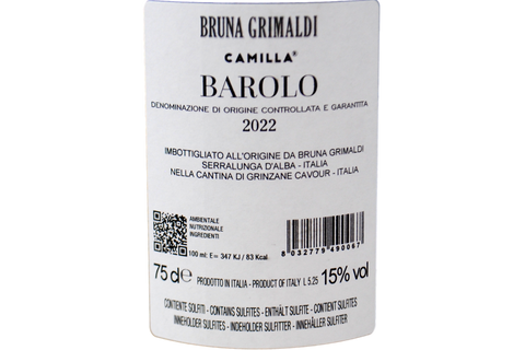 BAROLO DOCG "CAMILLA" 2022 - BRUNA GRIMALDI