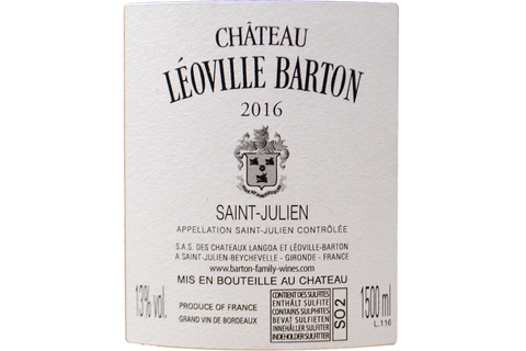 SAINT-JULIEN GRAND CRU CLASSE' 2016 MAGNUM - CHÂTEAU LEOVILLE BARTON (100/100 PARKER)