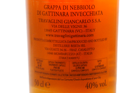 GRAPPA INVECCHIATA DI NEBBIOLO DI GATTINARA IN ASTUCCIO - TRAVAGLINI