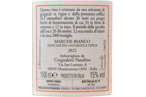 MARCHE BIANCO IGT "CAMPO DELLE OCHE" 2022 MAGNUM - FATTORIA SAN LORENZO
