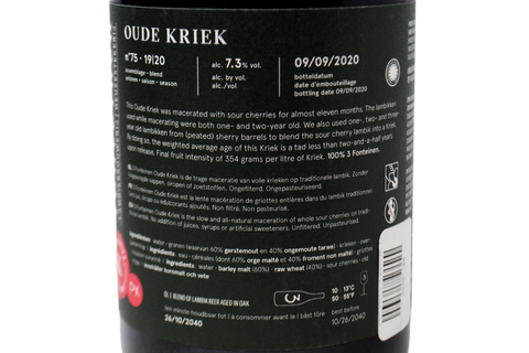 BIÈRE "OUDE KRIEK" 0,75L 7.3% - 3 FONTEINEN