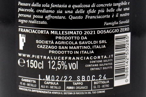 FRANCIACORTA DOCG DOSAGGIO ZERO 2021 MAGNUM - PIETRALUCE