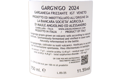 GARGANEGA FRIZZANTE IGT VENETO "GARG'N'GO" 2024 - LA BIANCARA - ANGIOLINO MAULE