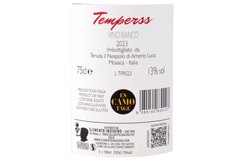 VINO BIANCO MOSCATO SECCO "TEMPERSS" 2023 - TENUTA IL NESPOLO