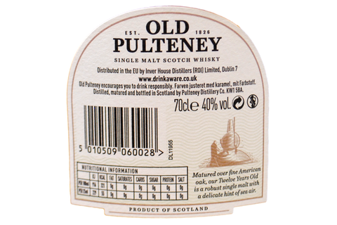 SINGLE MALT SCOTCH WHISKY 12 YEARS OLD - OLD PULTENEY