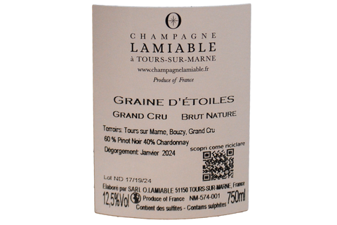 CHAMPAGNE GRAND CRU BRUT NATURE "GRAINE D'ÉTOILES" - LAMIABLE