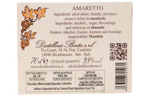 AMARETTO "DI MOMBARUZZO" ASTUCCIO (0,7 L) - DISTILLERIA BERTA