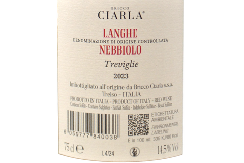 LANGHE NEBBIOLO DOC "TREVIGLIE" 2023 - BRICCO CIARLA