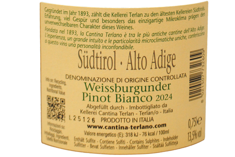 Alto Adige Pinot Blanc DOC 2019 - Kellerei Terlan