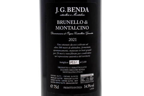 BRUNELLO DI MONTALCINO DOCG 2021 - JOHN GREGORY BENDA