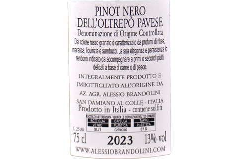 PROVINCIA DI PAVIA IGT PINOT NERO "AL NEGRES" 2023 - ALESSIO BRANDOLINI