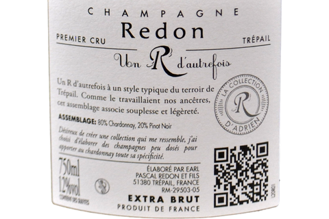 CHAMPAGNE PREMIER CRU A TREPAIL EXTRA BRUT "UN R D'AUTREFOIS" - CHAMPAGNE PASCAL REDON