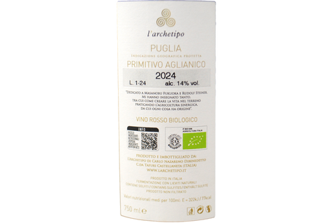 PUGLIA IGP PRIMITIVO AGLIANICO BIO 2024 - L'ARCHETIPO