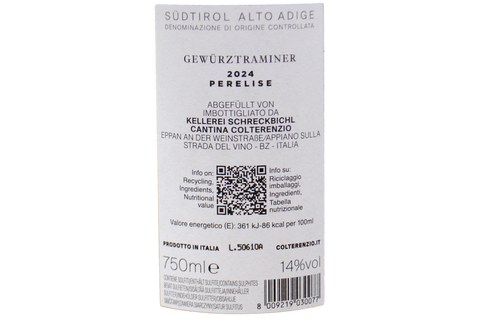 SÜDTIROL-ALTO ADIGE DOC GEWÜRZTRAMINER "PERELISE" 2024 - COLTERENZIO