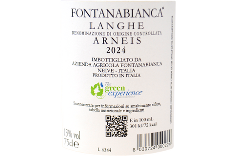 LANGHE ARNEIS DOC "SOMMO" 2024 - FONTANABIANCA