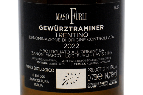TRENTINO DOC GEWÜRZTRAMINER BIO 2022 - MASO FURLI