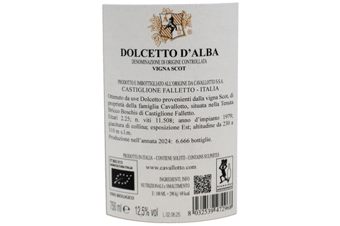 DOLCETTO D'ALBA DOC "VIGNA SCOT" 2024 - CAVALLOTTO