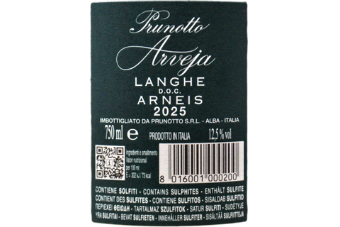 LANGHE ARNEIS DOC "ARVEJA" 2025 - PRUNOTTO