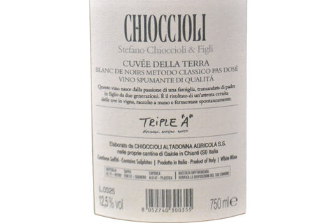 METODO CLASSICO PAS DOSÉ BLANC DE NOIRS "CUVÉE DELLA TERRA" - CHIOCCIOLI