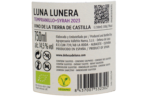 VINO DE LA TIERRA DE CASTILLA BIO TEMPRANILLO+SYRAH "LUNA LUNERA" 2023 - DEHESA DE LUNA