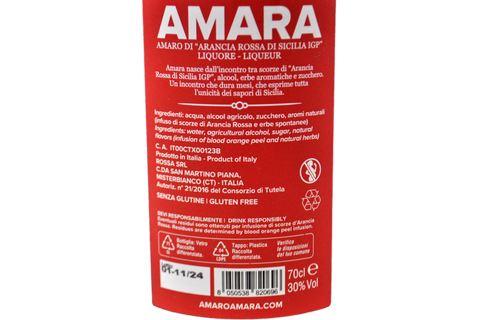 AMARO DI ARANCIA ROSSA DI SICILIA IGP "AMARA" 70 cl - ROSSA