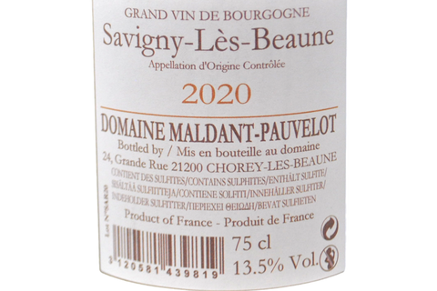 SAVIGNY-LES-BEAUNE ROUGE 2020 - DOMAINE MALDANT PAUVELOT