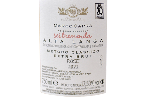 METODO CLASSICO EXTRA BRUT ROSE' "SEITREMENDA" - MARCO CAPRA