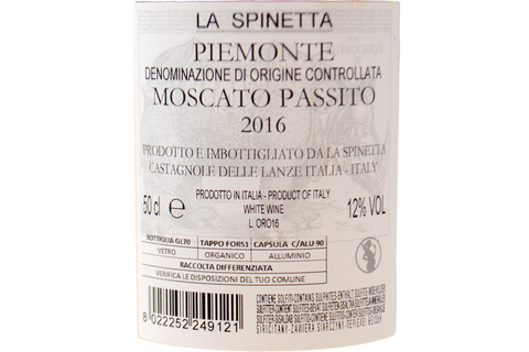 Moscato Passito "Oro" Piémont DOC 2009 - La Spinetta Rivetti