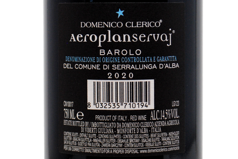 BAROLO DEL COMUNE DI SERRALUNGA DOCG "AEROPLANSERVAJ" 2020 ETICHETTA AQUILONE - DOMENICO CLERICO