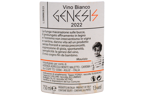 VINO BIANCO 100% ERBALUCE "GENESIS" 2022 - MONTE MALETTO