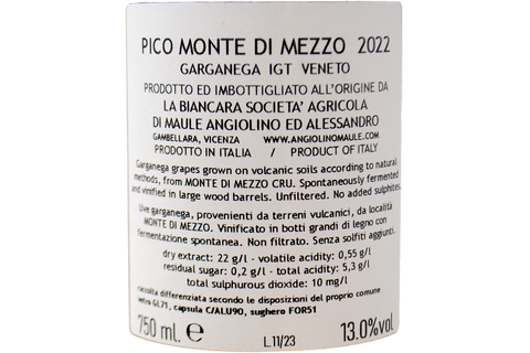GARGANEGA IGT VENETO "PICO MONTE DI MEZZO" 2022 - LA BIANCARA - ANGIOLINO MAULE