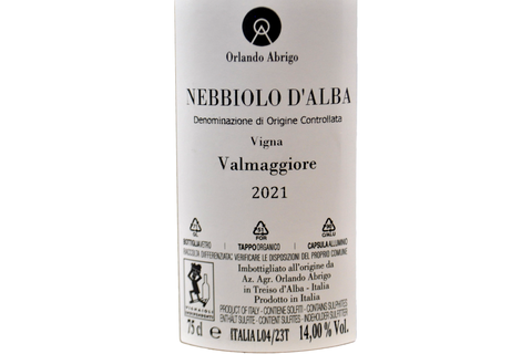 NEBBIOLO D'ALBA DOC "VALMAGGIORE" 2021 - ORLANDO ABRIGO