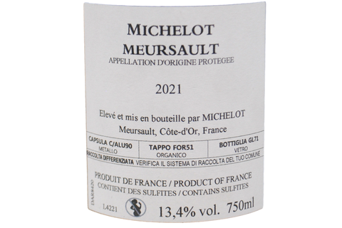 MEURSAULT BLANC 2021 - DOMAINE MICHELOT